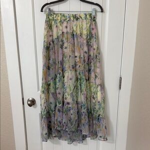 Carly Jean Los Angeles Purple and Pink Maxi A-Line Skirt